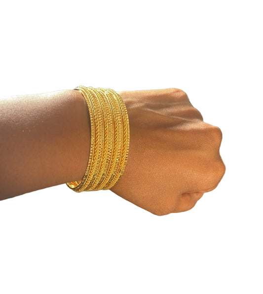 Dahab Gold Bangle Set – 4 Pieces