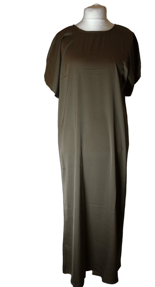 olive green open abaya - Dirac fashion
