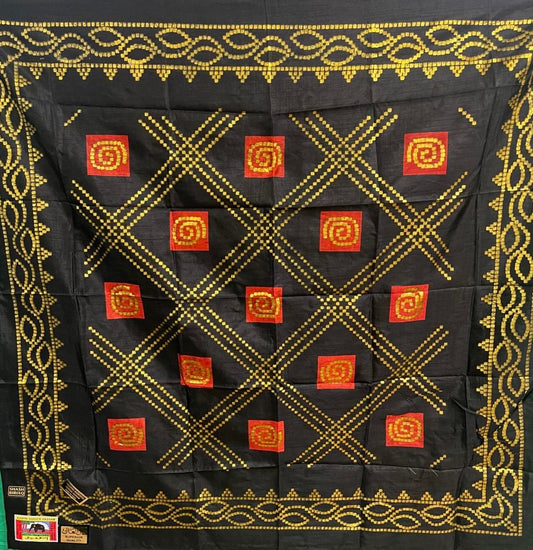 Somali Shaash (Black, Red and Gold Silk)