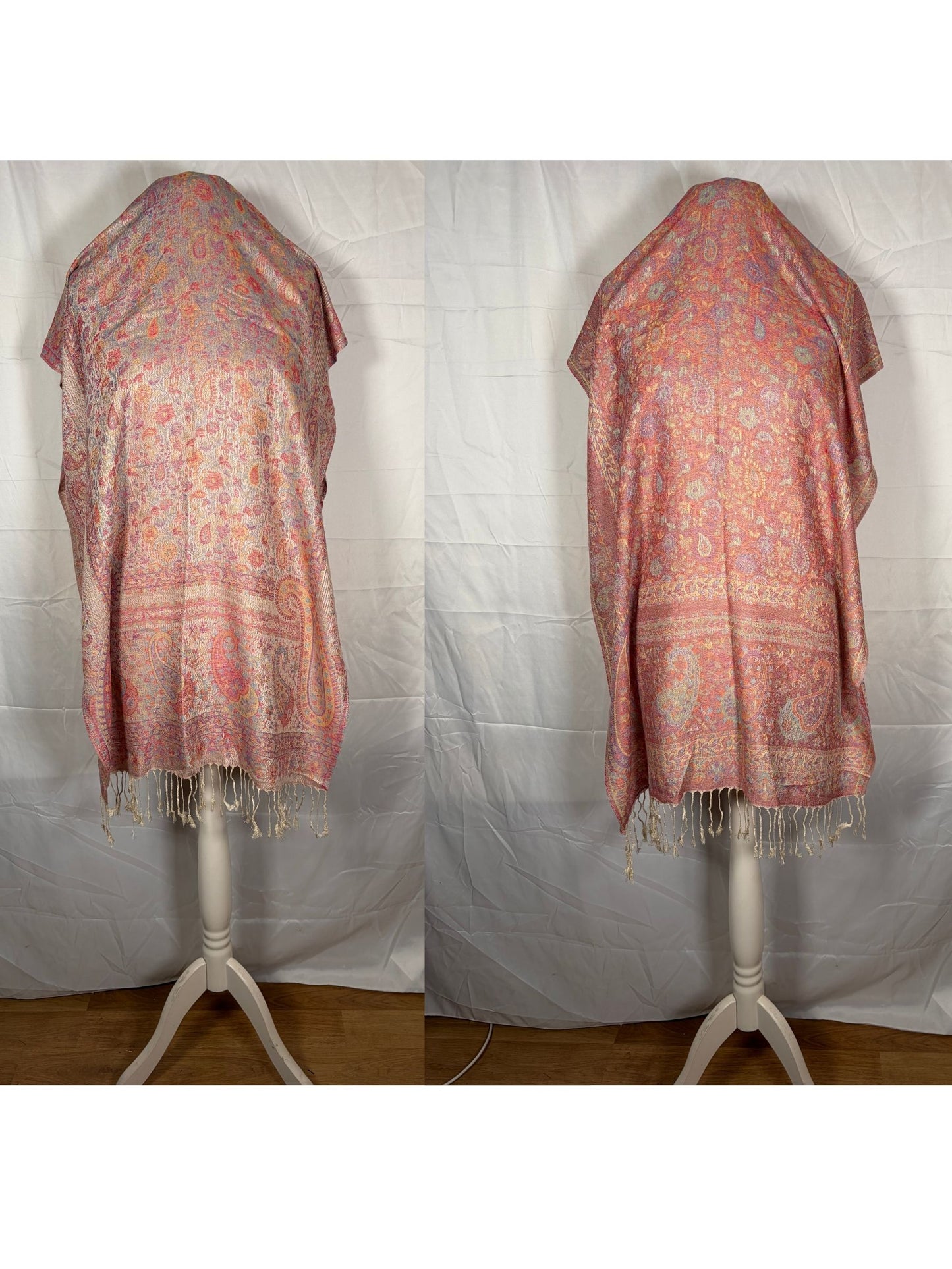Reversible Paisley Cashmere Pashmina Shawl – Available in 3 Pink Tone Colours