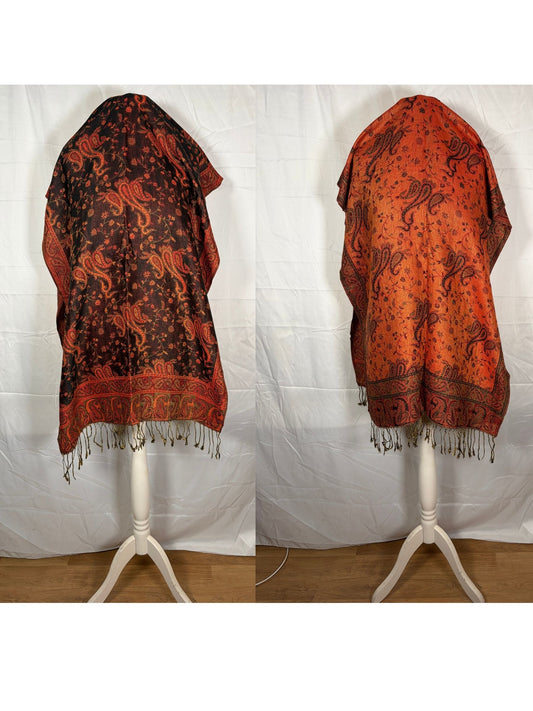 Reversible Paisley Cashmere Pashmina Shawl – Available in 3 Warm Tone Colours