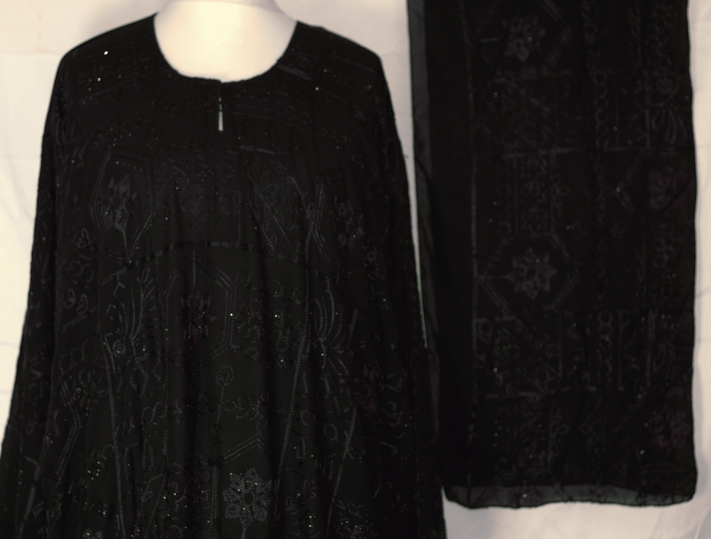 Elegant Black One-Piece Abaya Full Set