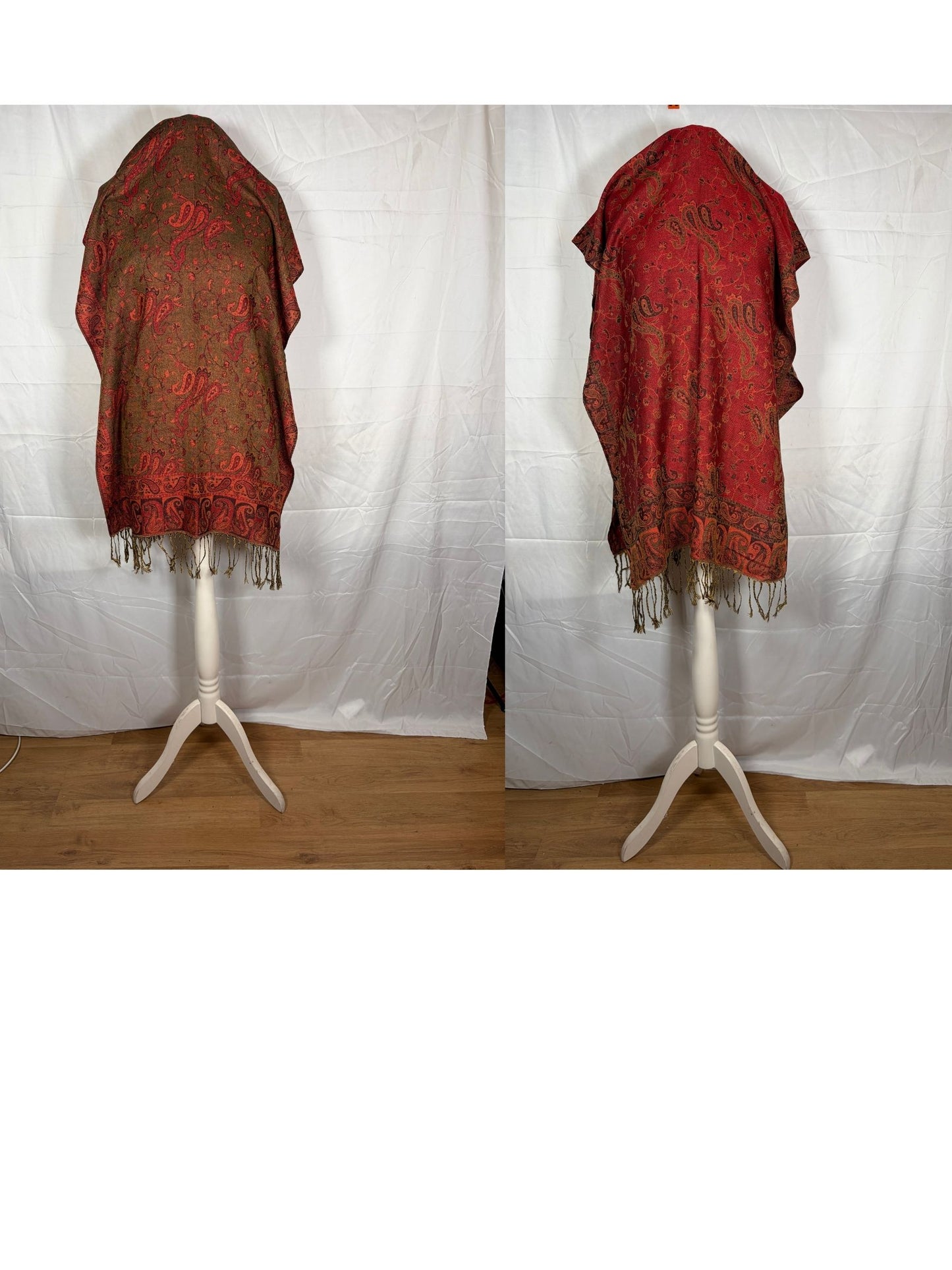 Reversible Paisley Cashmere Pashmina Shawl – Available in 3 Jewel Tone Colours