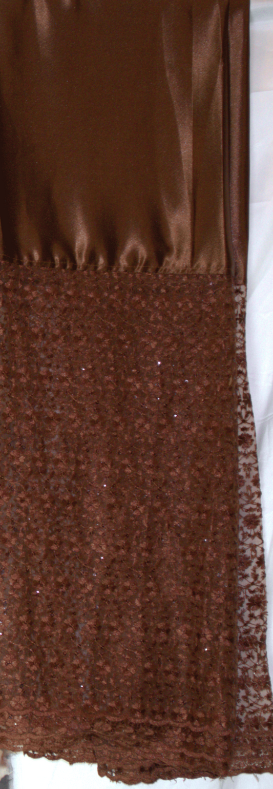 Brown Fabric fabric with a ribbed edge