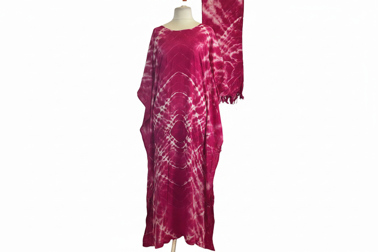Butterfly Tie-Dye Print Baati with Scarf