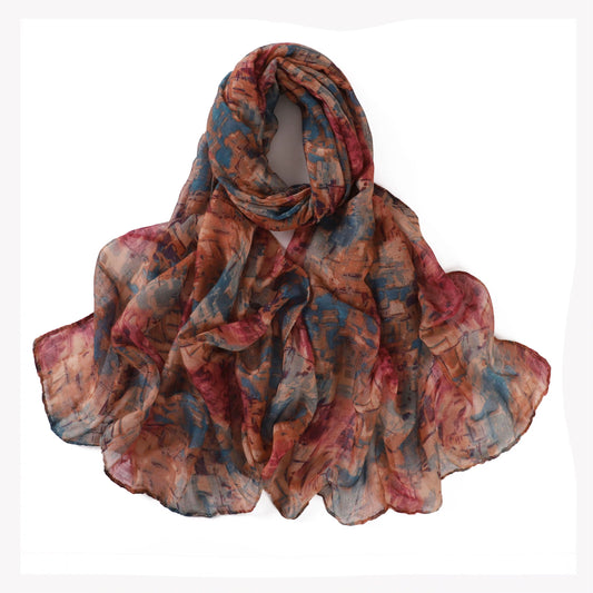 Multicolored scarf on a white background