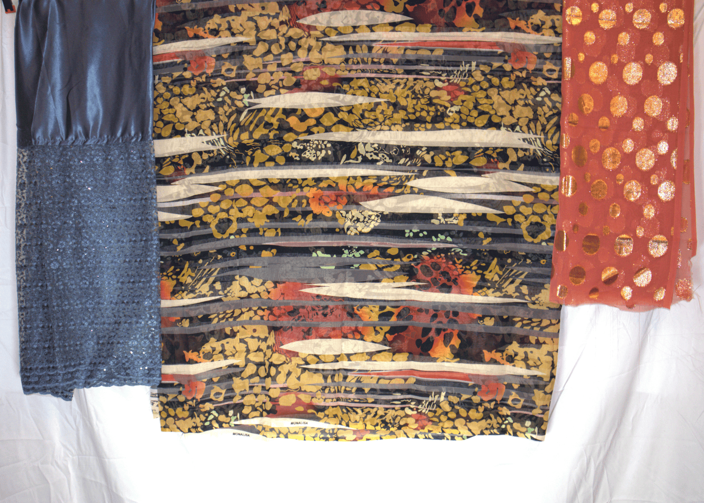Swiss Dirac – Blue & Orange Printed Fabric Set