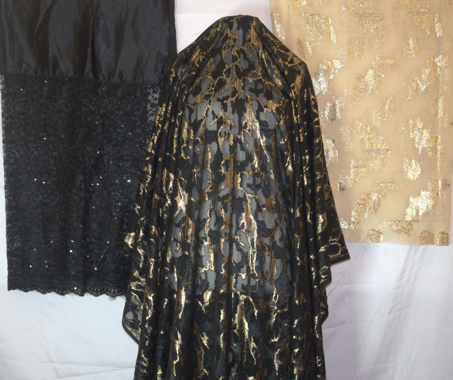 Fransawi Black & Gold Dirac Fabric