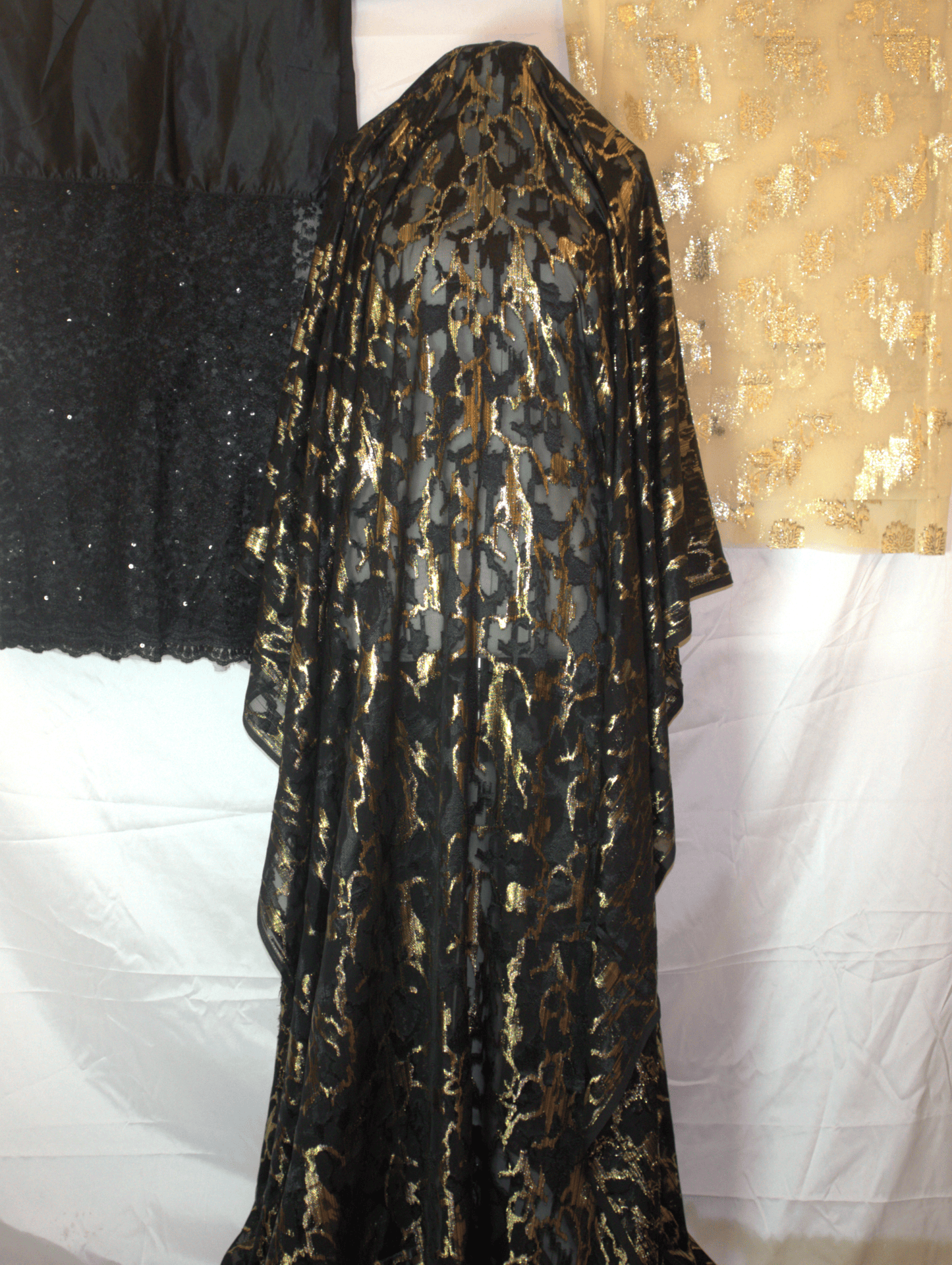 Fransawi Black & Gold Dirac Fabric