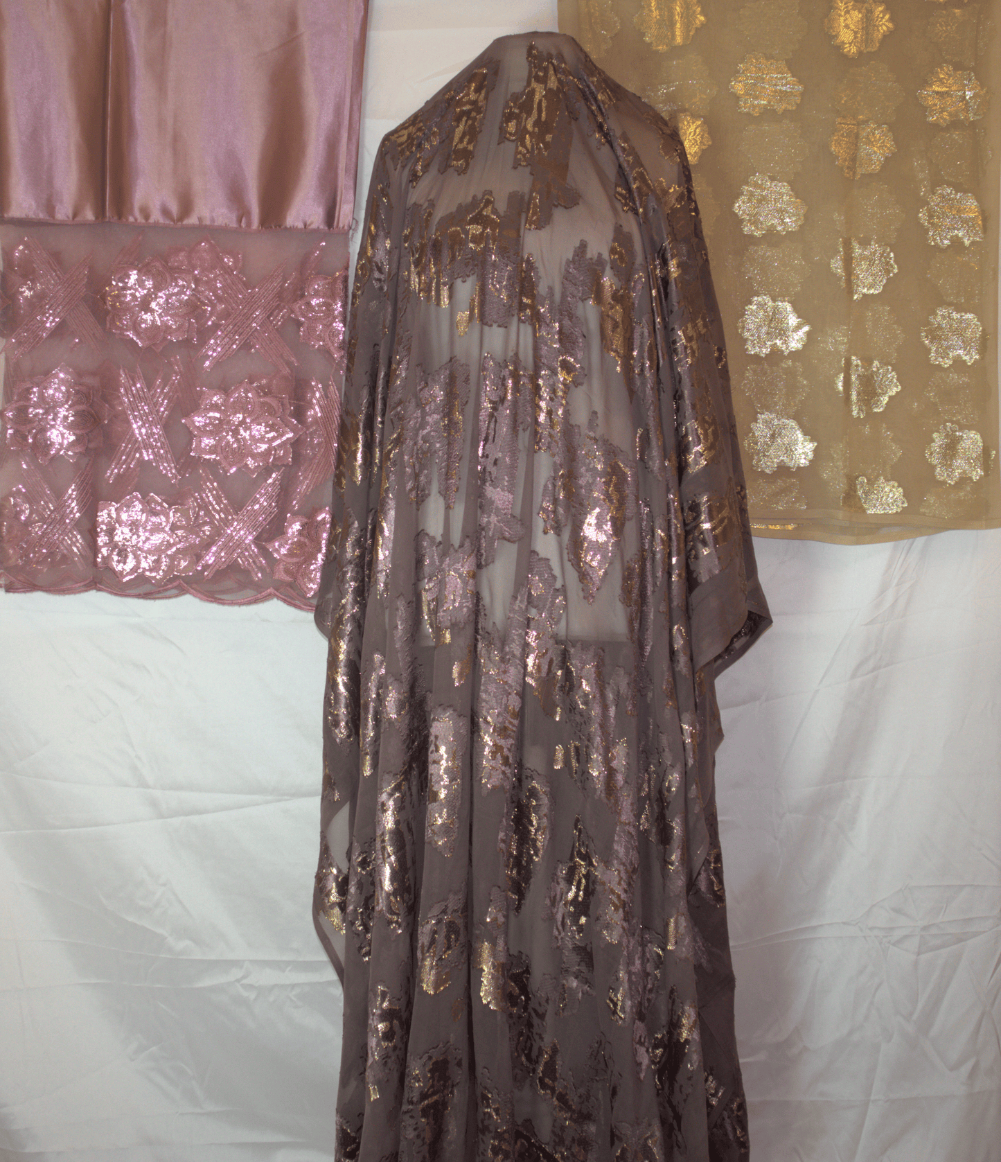 Fransawi Brown & Rose Gold Dirac Fabric