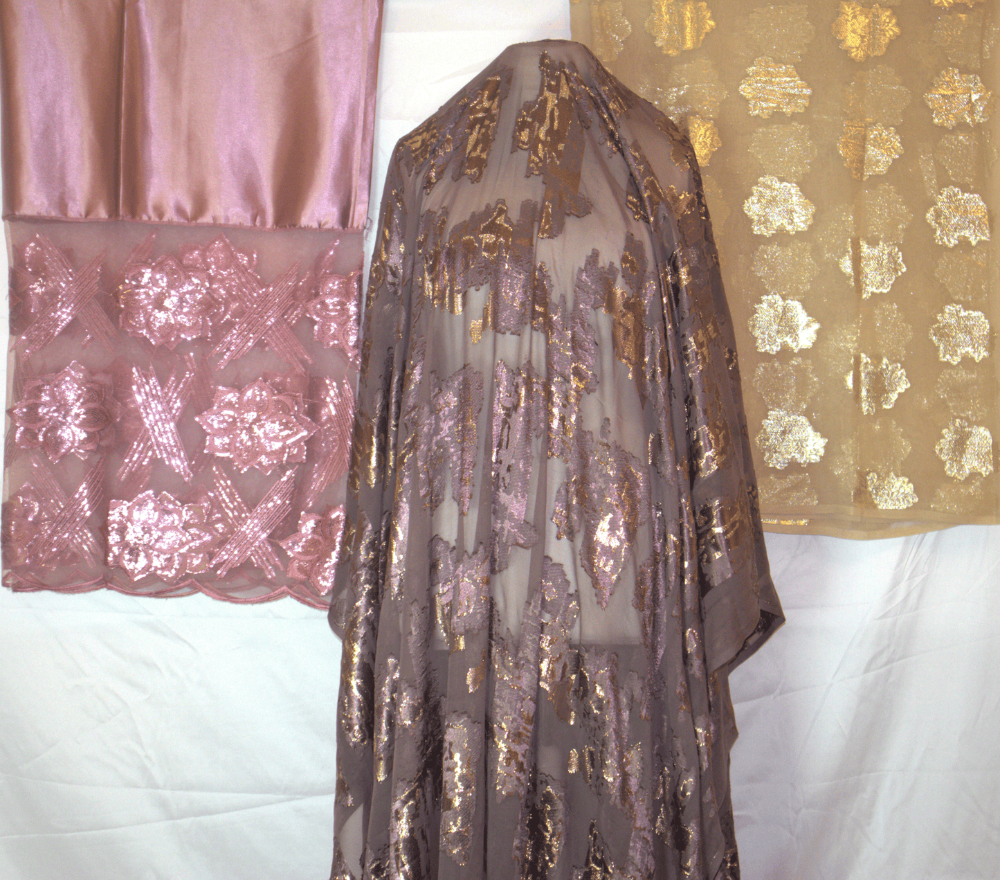 Fransawi Brown & Rose Gold Dirac Fabric