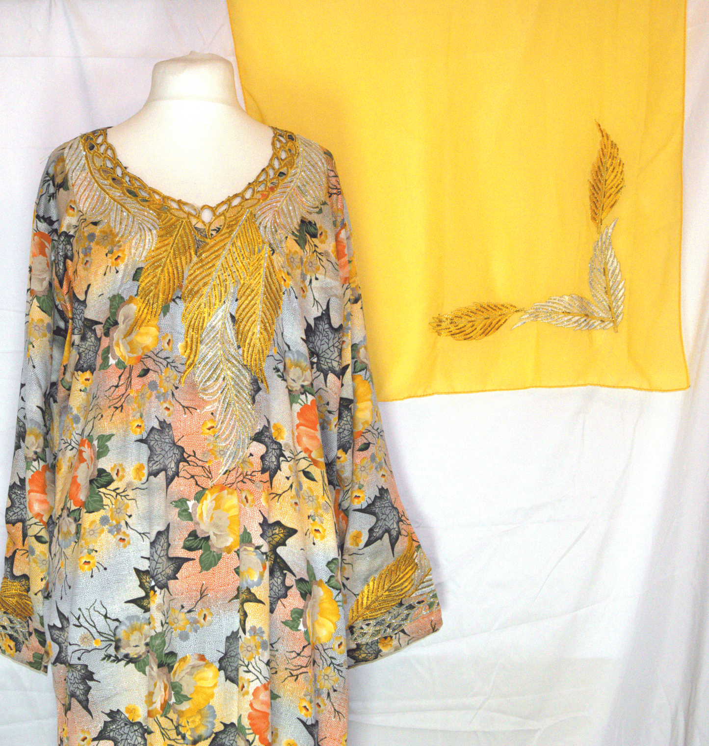 Floral Makhawir – Gold & Yellow