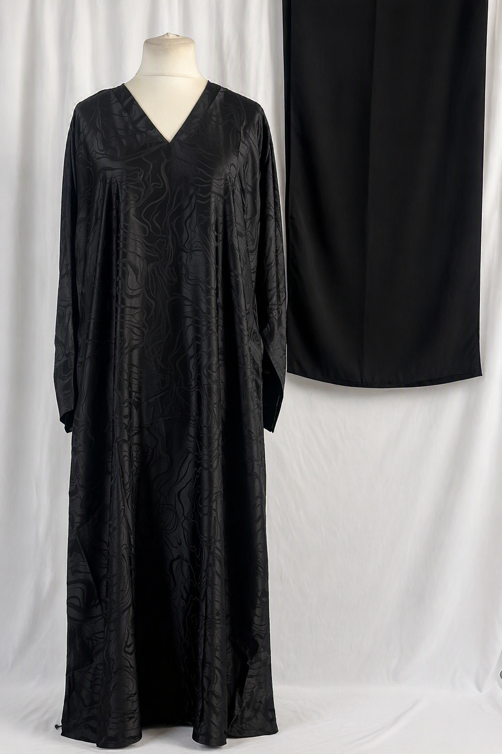 Jacquard-abaya med tørklæde