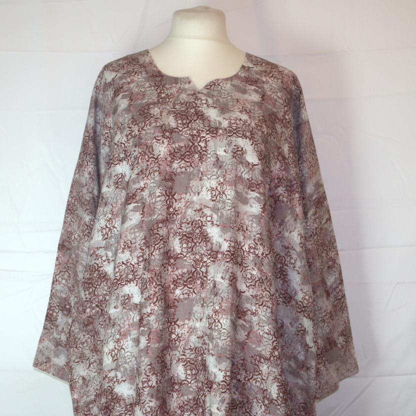 Long-sleeve floral Jalabeya for woman
