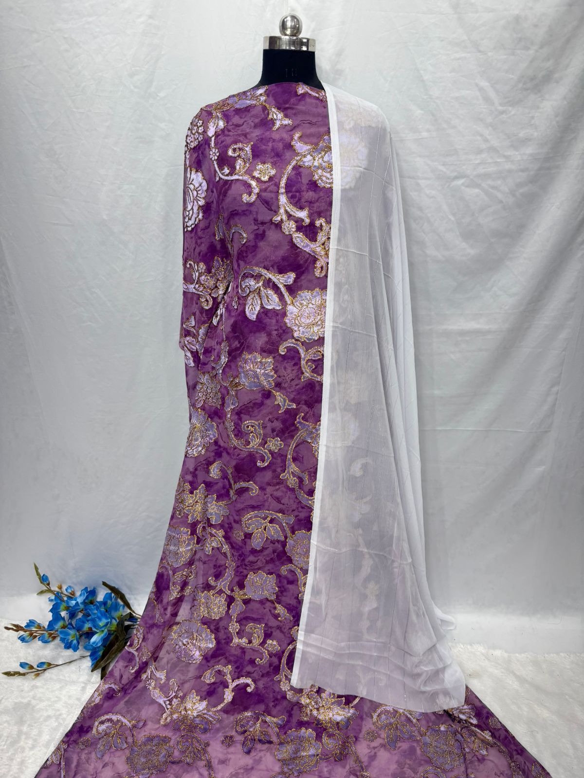 Maqbal Dirac Royal Floral Velvet Full Set – 10 Colours