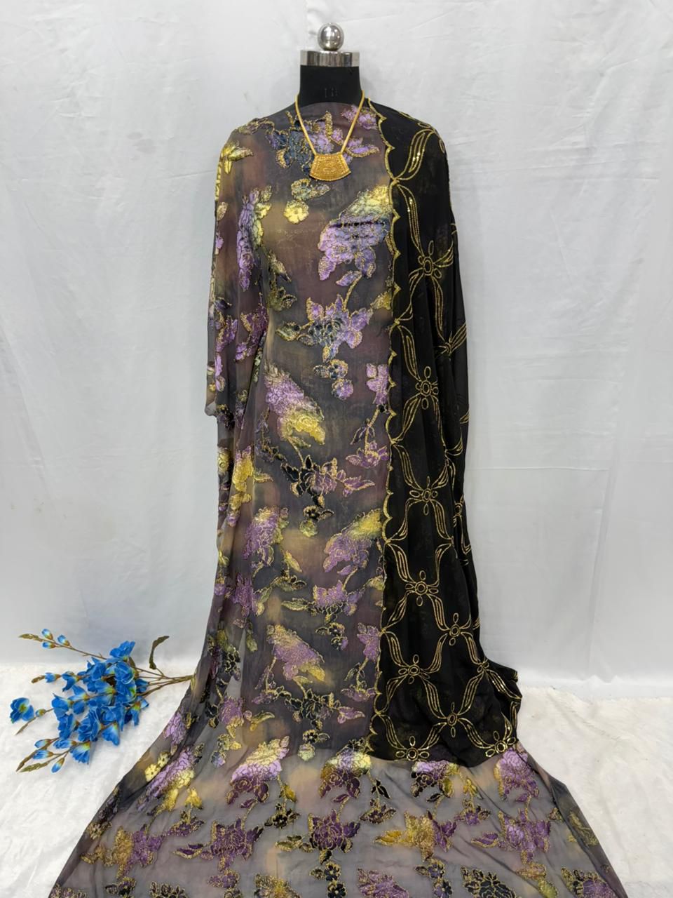 Maqbal Dirac Full Set – Floral Somali Fabric in Multiple Colours