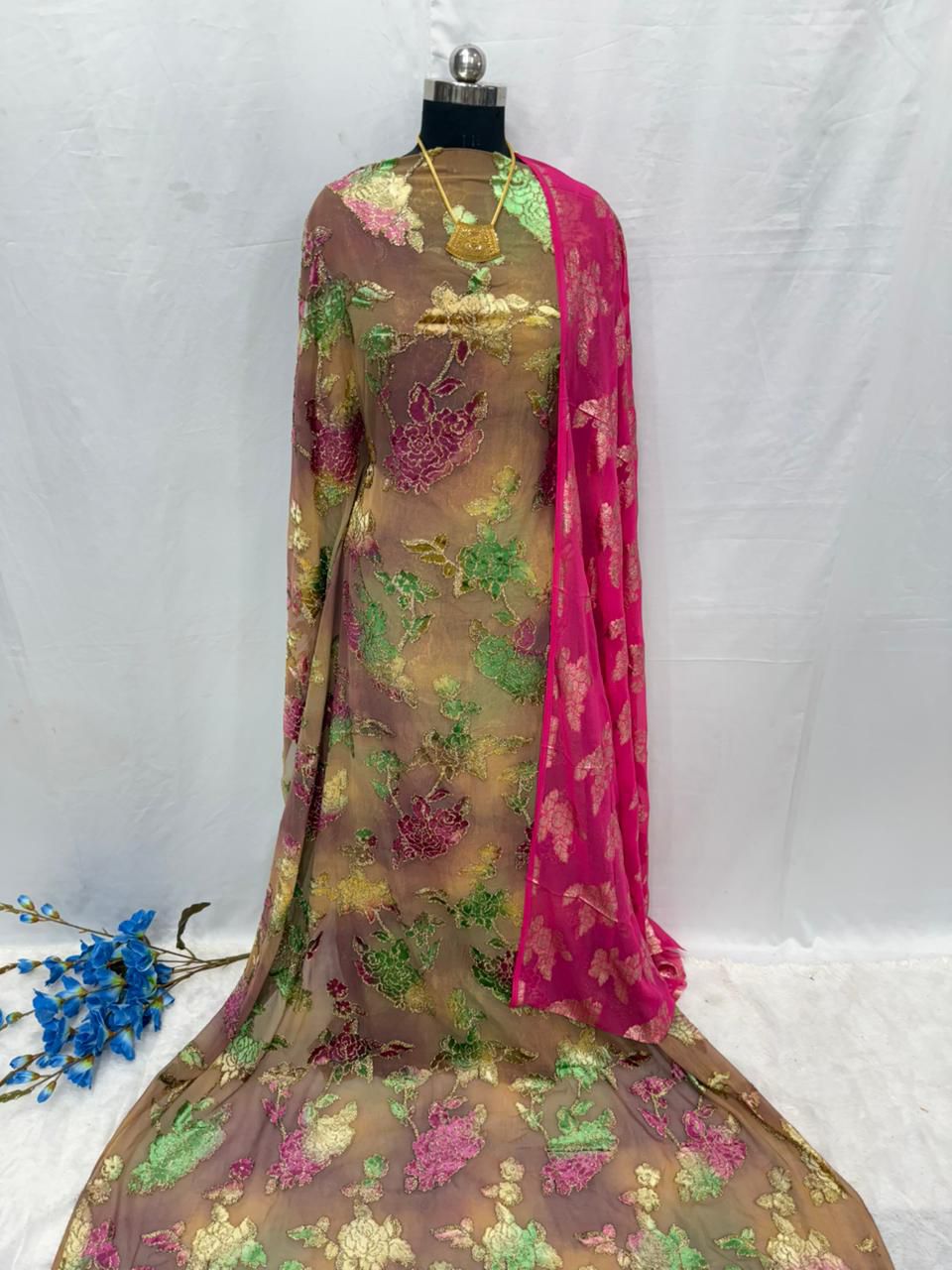 Maqbal Dirac Full Set – Floral Somali Fabric in Multiple Colours