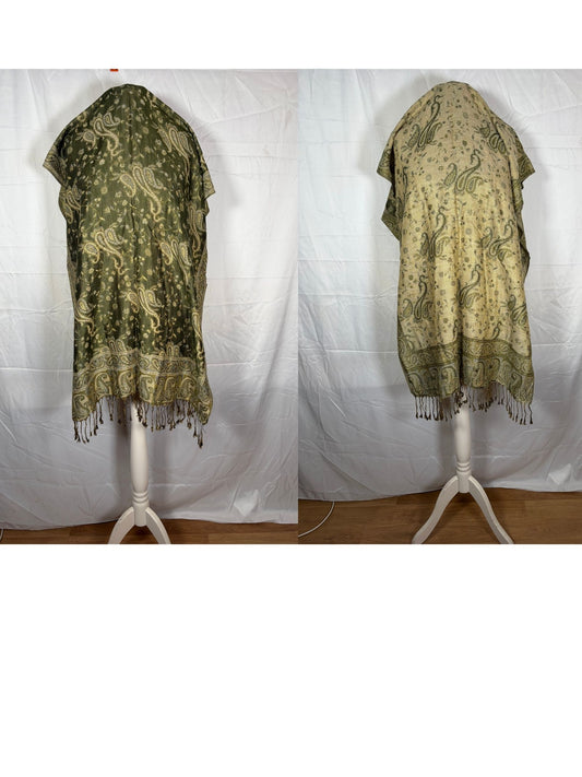 Reversible Paisley Cashmere Pashmina Shawl – Available in 3 Earth Tone Colours