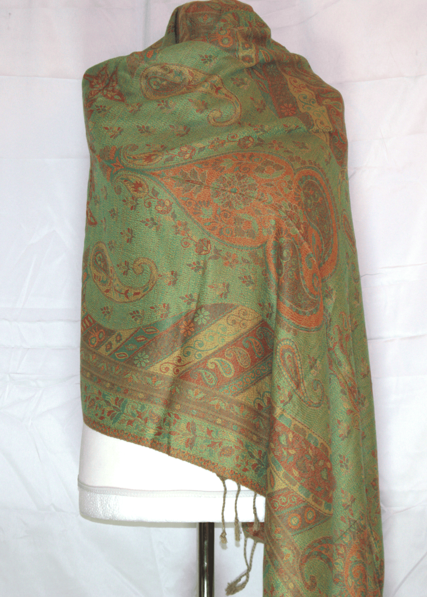 Dirac Fashion Somali Paisley Pashmina Green & Brown
