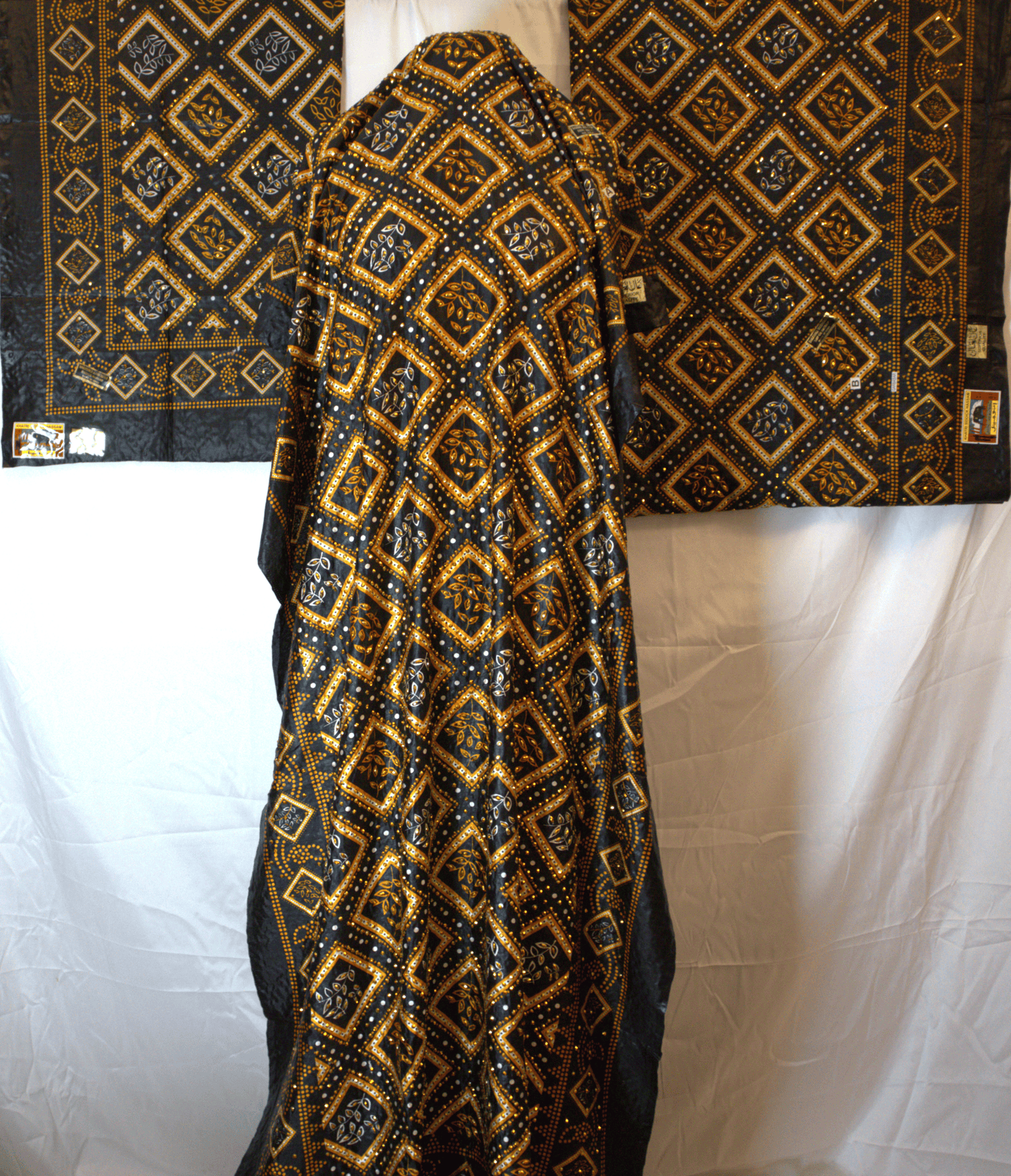 Brown & Black Somali Shaash Dirac Fabric