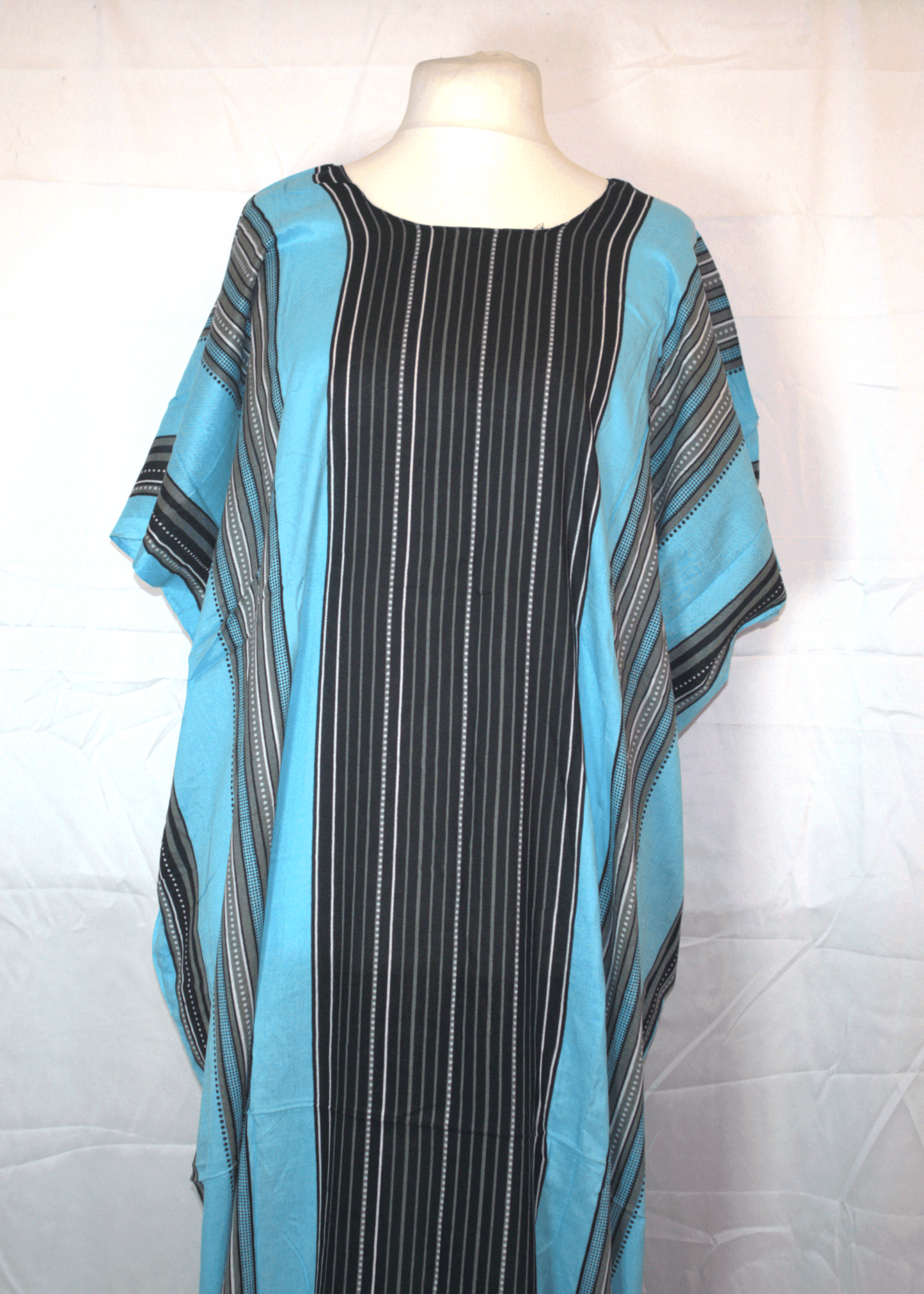 Black & Blue Striped Somali Baati - Dirac fashion