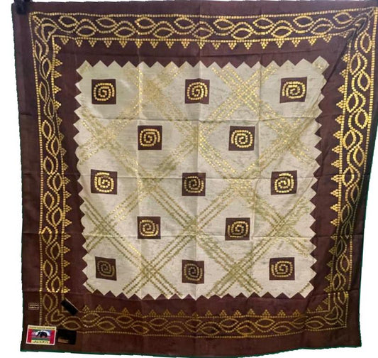Somali Shaash (Gold, White and Brown Silk)