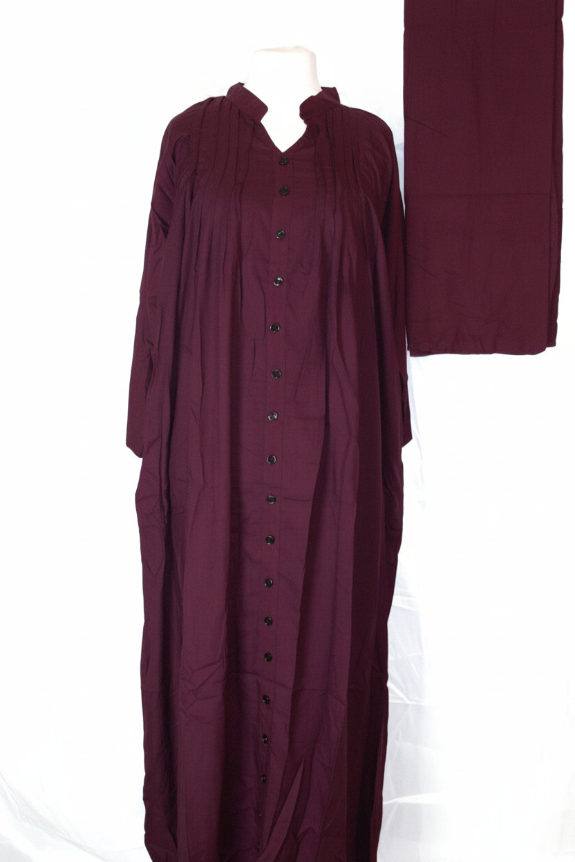 Dirac Fashion Somali Maxi belted Dress Burgundy