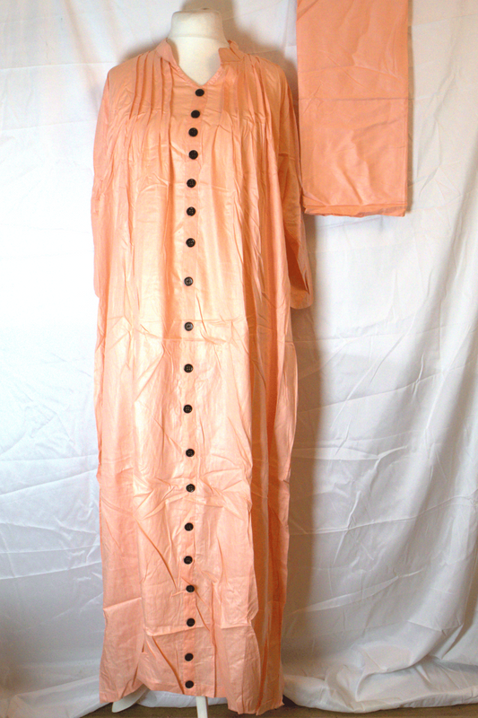 Dirac Fashion Somali Maxi belted Dress Peach