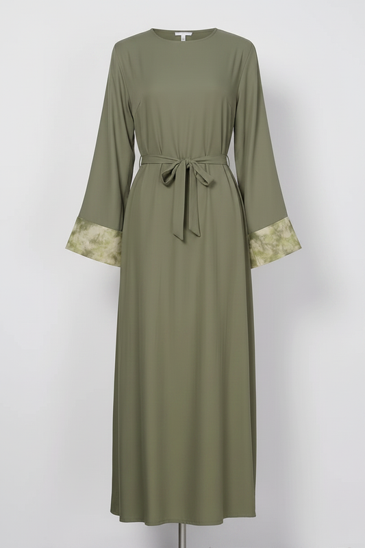 Olive Green Abaya Front