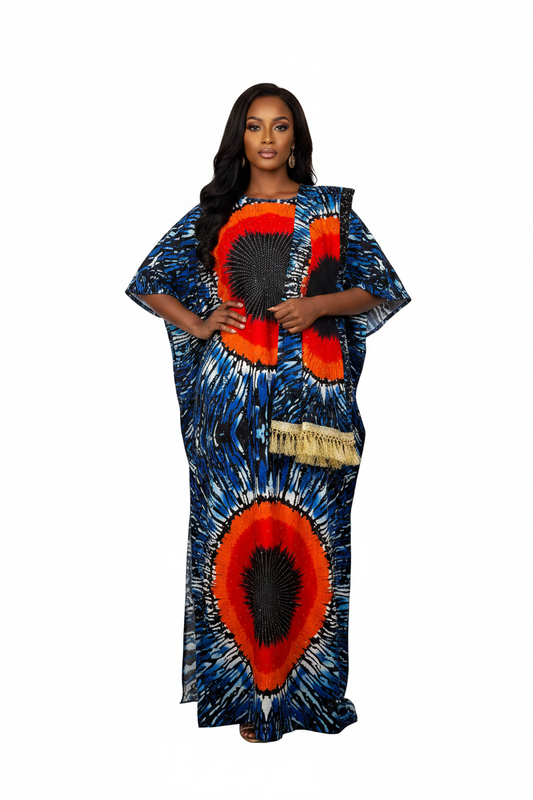 Somali Model - Blue Orange Baati