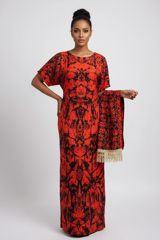 Somali Model - Fitted Straight Baati Dress