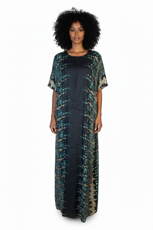 Somali Model in Black Floral Baati
