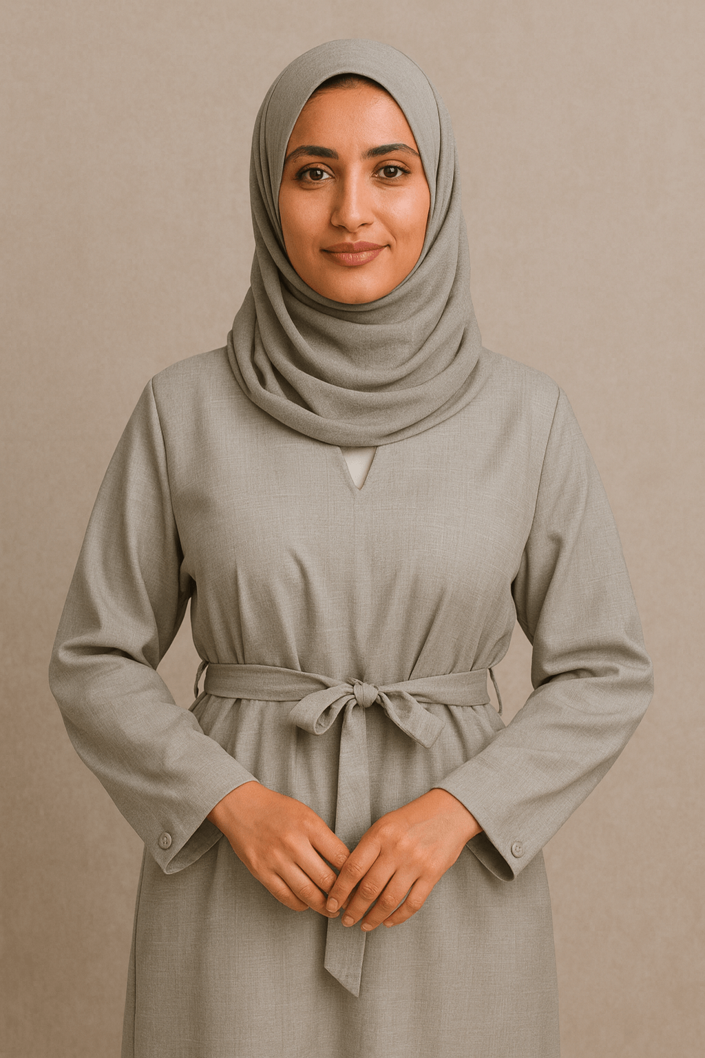 Classic Modest Belted Maxi