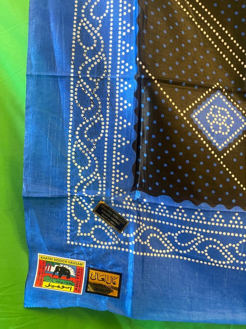 Somali Shaash (Black, White and Blue Silk)