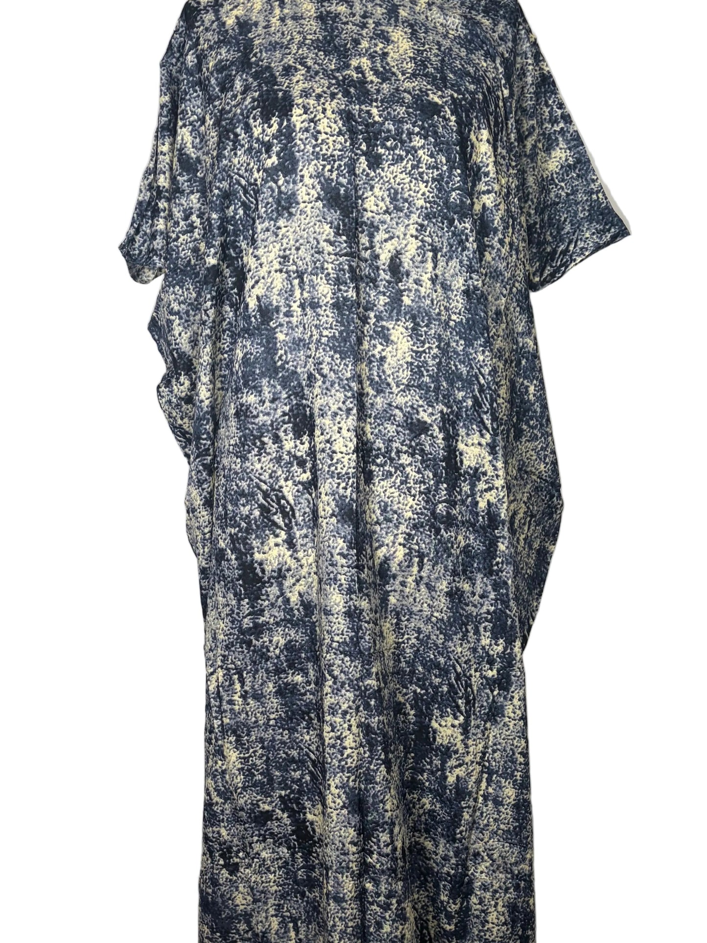 Marble Print Baati Dress – Navy Blue & White Abstract | Free Size
