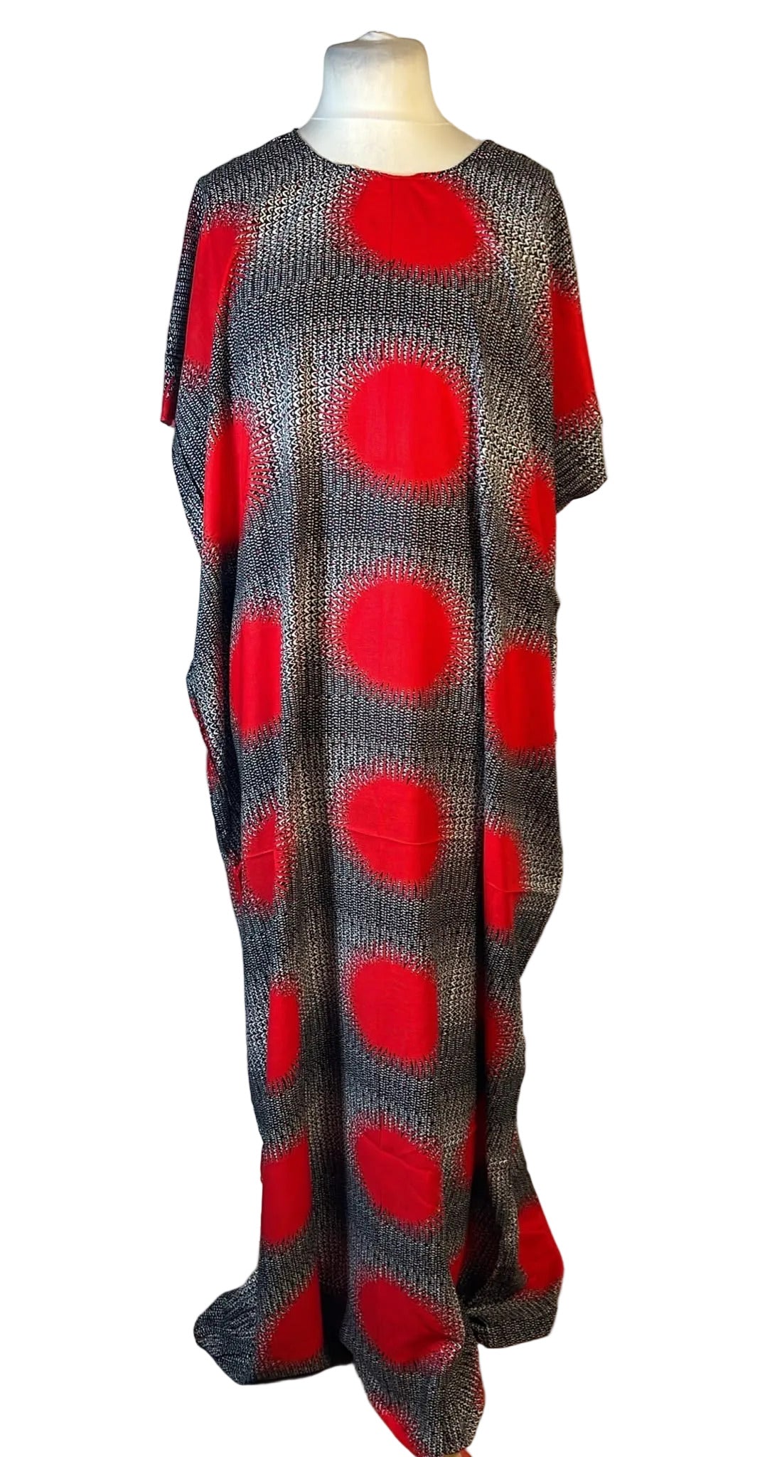 Circle Print Baati Maxi Dress in Red