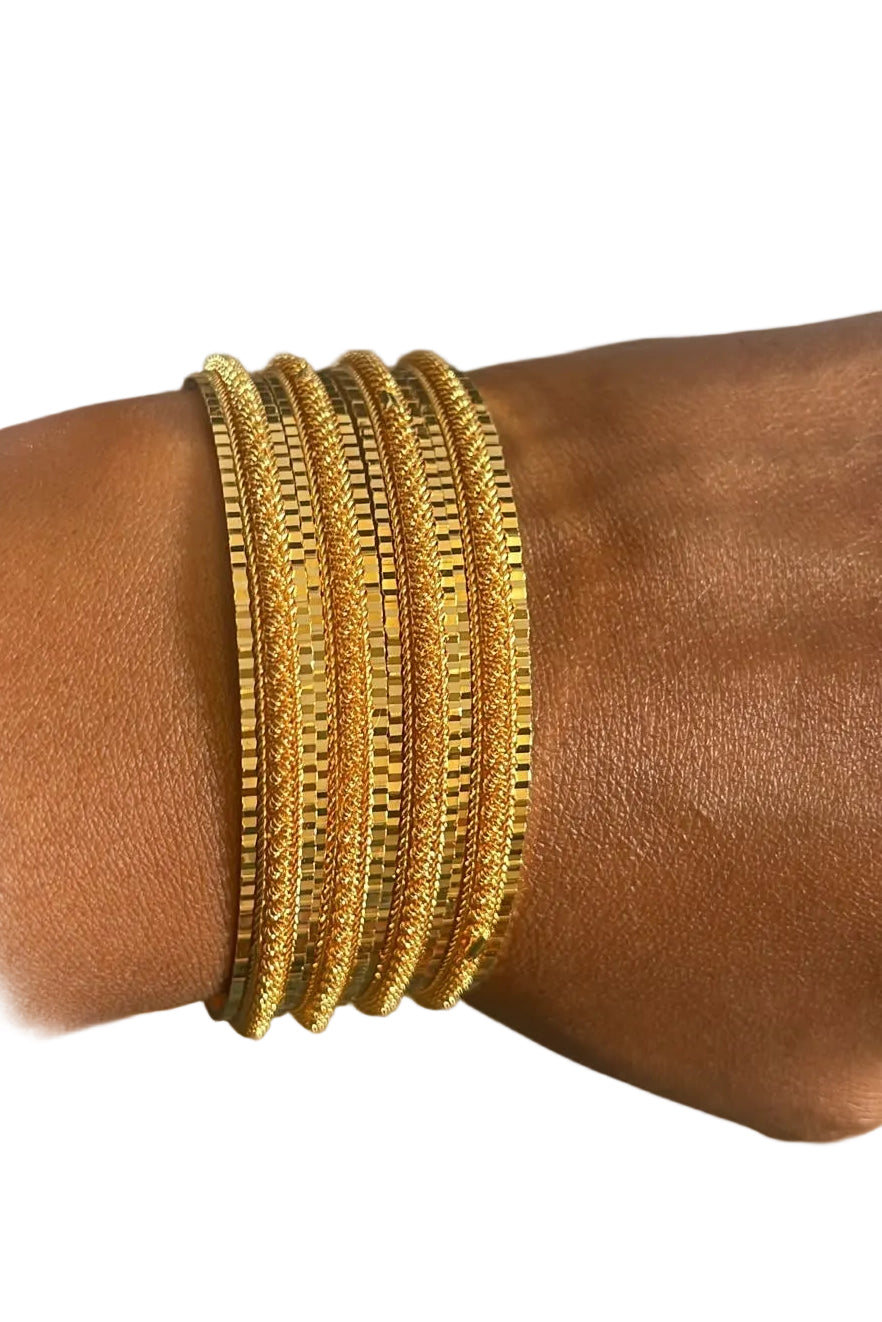 Dahab Gold Bangle Set – 4 Pieces