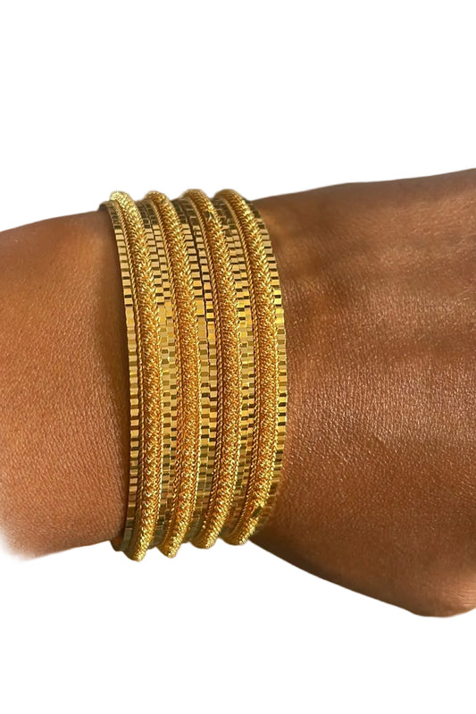 Dahab Gold Bangle Set – 4 Pieces