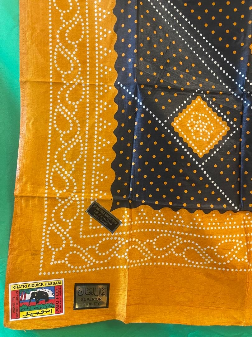 Somali Shaash (Black, White and Golden Silk)
