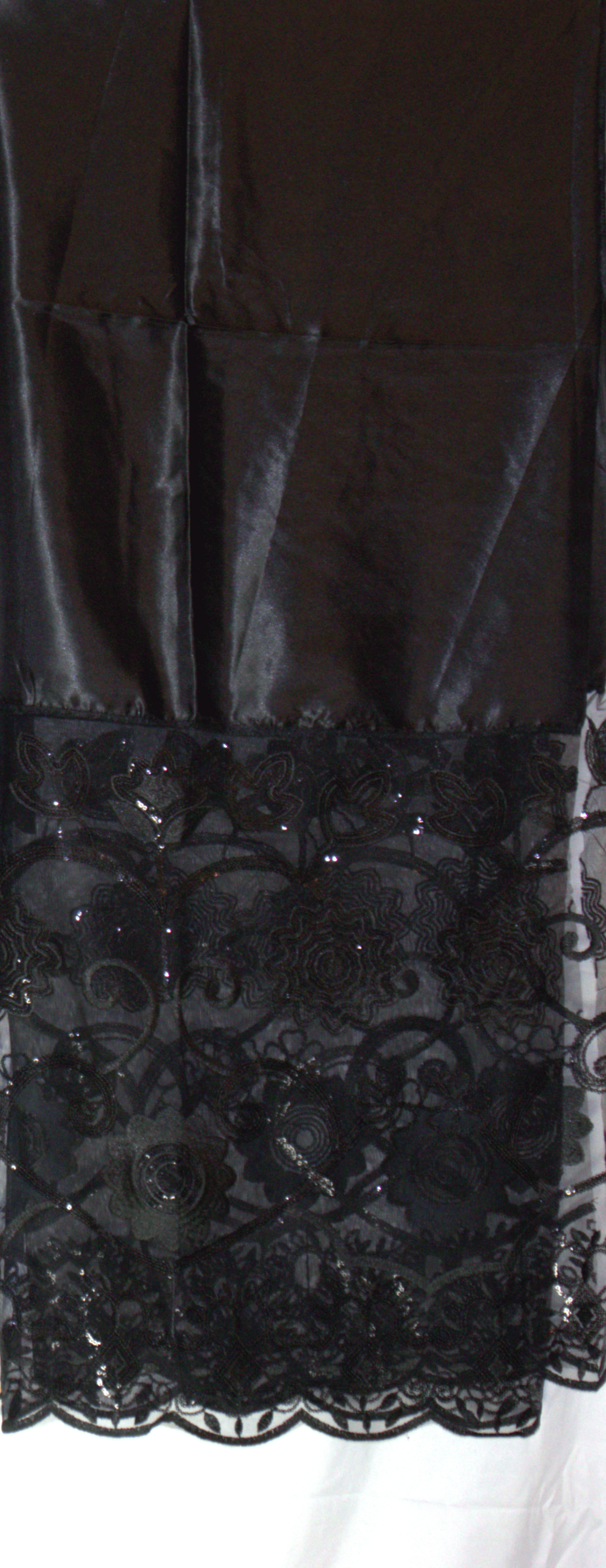 Black Gorgorad fabric with a close-up view