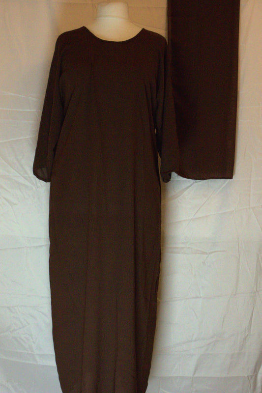 Brown Patterned Abaya full set - Dirac fashion