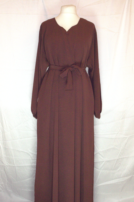 Noor Belted Maxi – Burgundy with Side Pockets