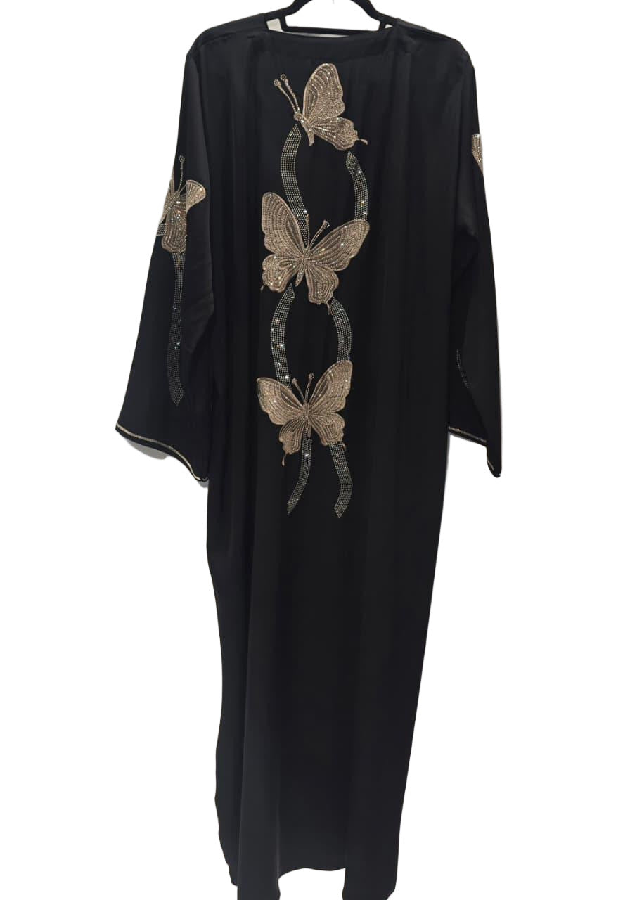 Butterfly Embroidered Abaya with Scarf