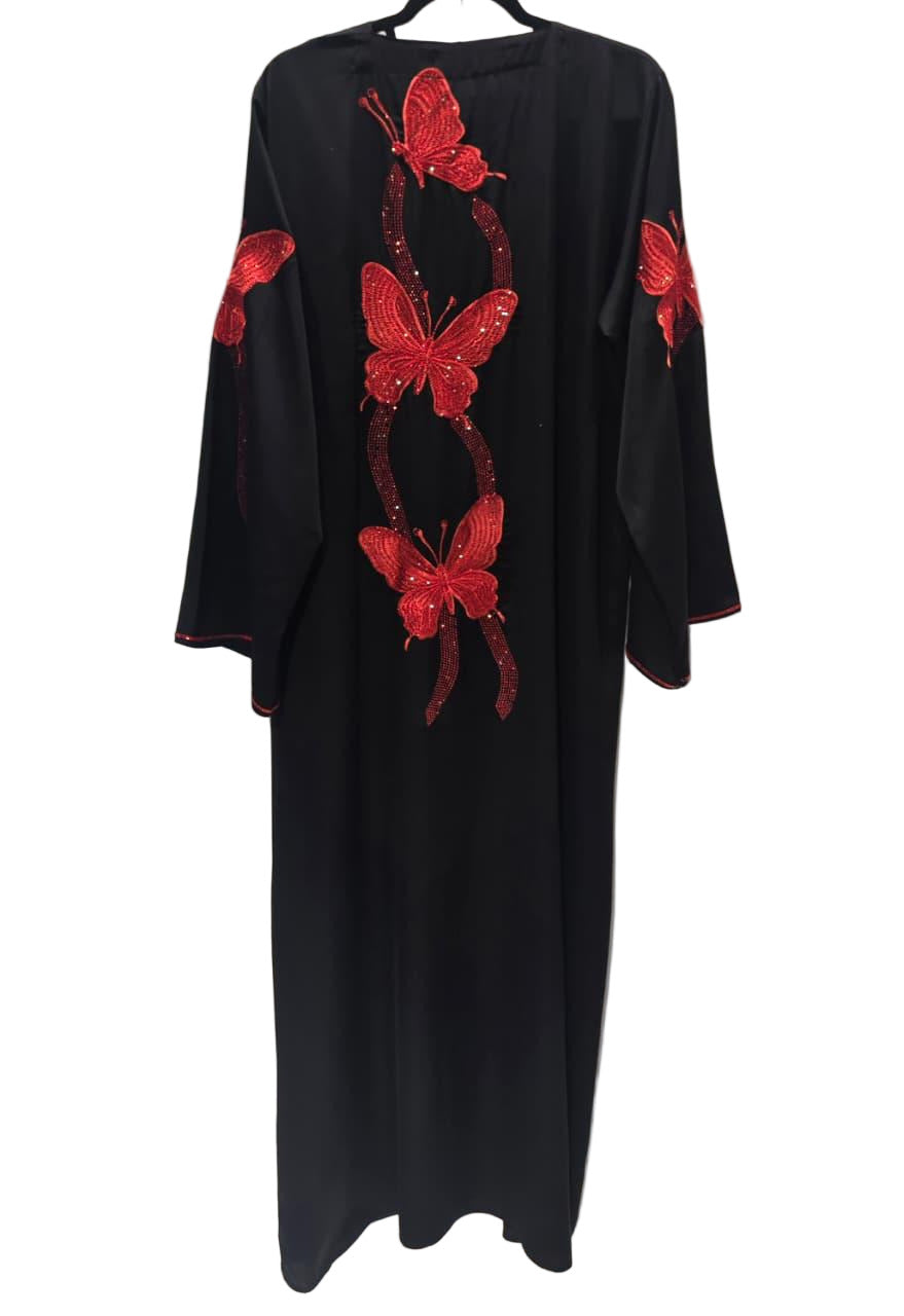Butterfly Embroidered Abaya with Scarf