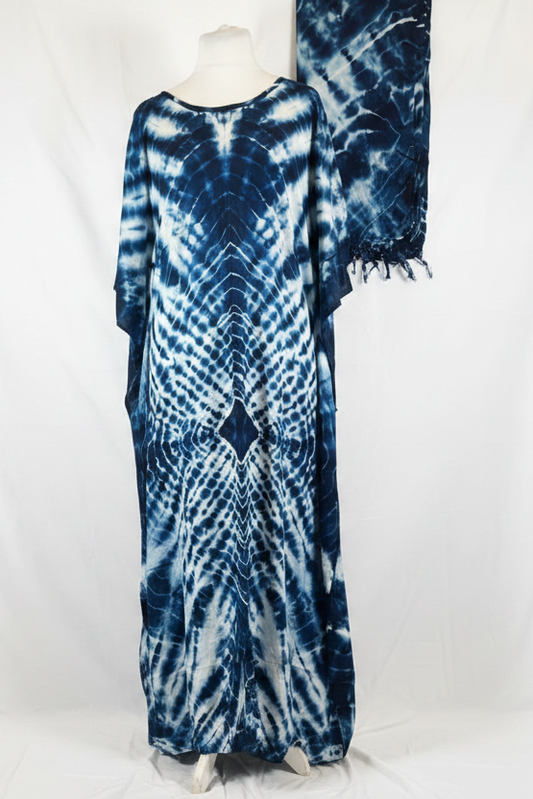 Butterfly Tie-Dye Print Baati with Scarf