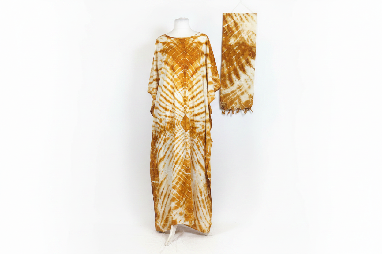 Butterfly Tie-Dye Print Baati with Scarf
