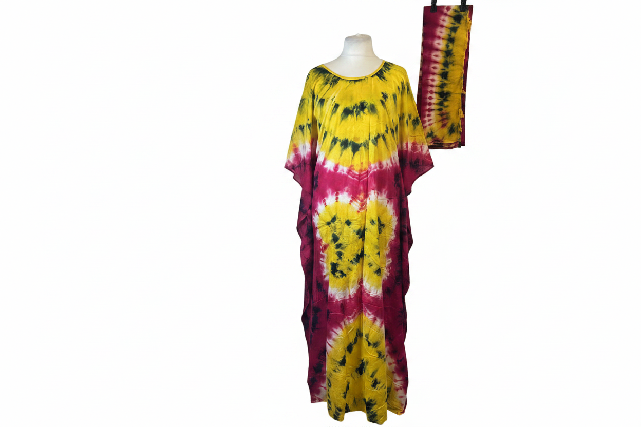 Butterfly Tie-Dye Print Baati with Scarf