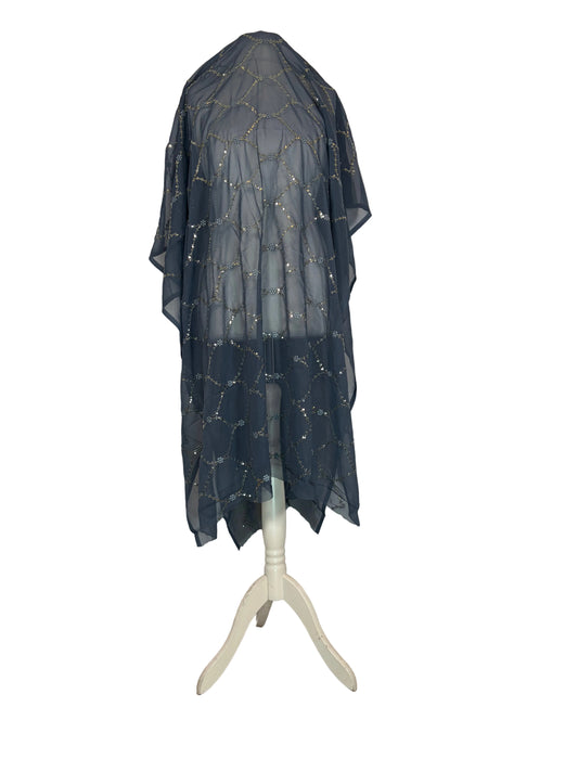 Grey garbasaar fabric with silver details
