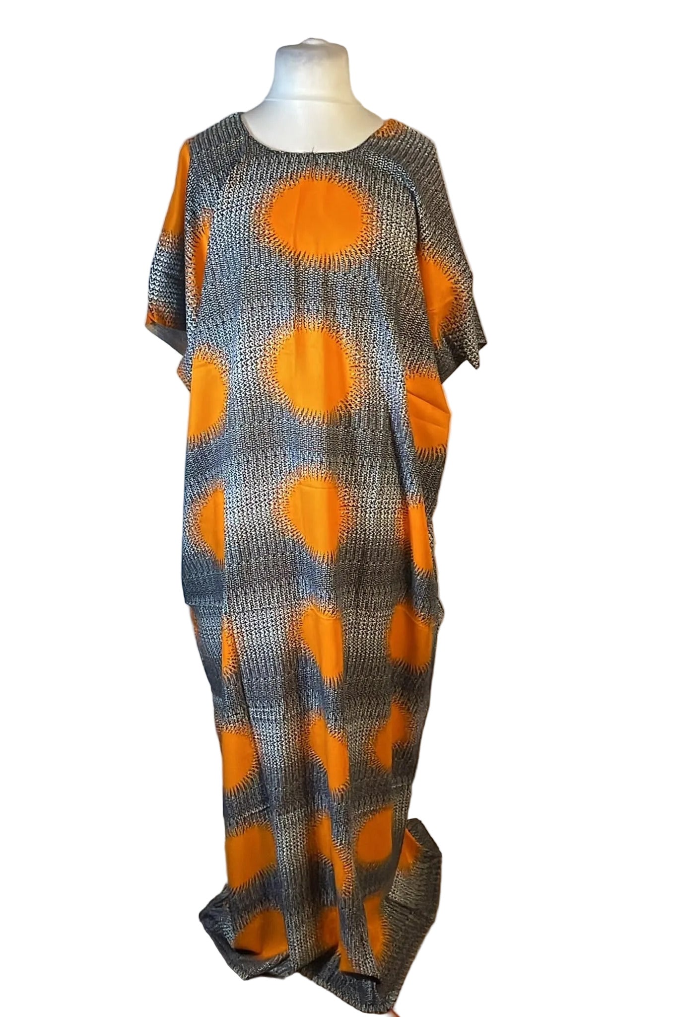 Circle Print Baati Maxi Dress in Orange
