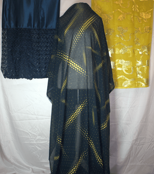 Somali German Dirac Fabric full set on white background 